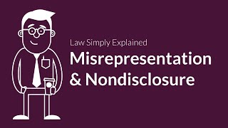 Misrepresentation and Nondisclosure  Contracts  Defenses amp Excuses [upl. by Saticilef]