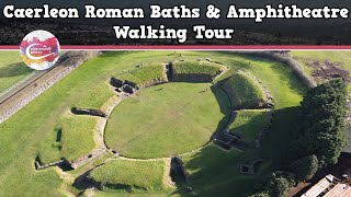 CAERLEON ROMAN BATHS amp AMPHITHEATRE WALES  Walking Tour  Pinned on Places [upl. by Radmen]