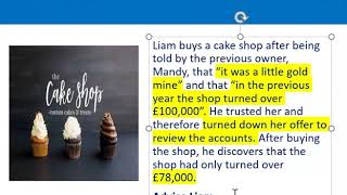 How to apply misrepresentation Liam cupcake scenario [upl. by Kellyann]