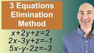 Solving Systems of 3 Equations Elimination [upl. by Adnawed]