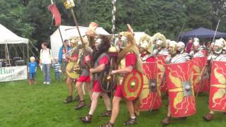 Roman Reenactment at the Amphitheatre in Caerleon Marching In [upl. by Jari]