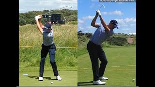 Justin Thomas golf swing  Long Iron faceon amp downtheline July 2017 [upl. by Melnick]