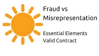 Fraud vs Misrepresentation  Other Essential Elements of a Valid Contract  CA CPT  CS amp CMA [upl. by Desma292]