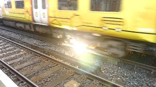 Merseyrail 507 009 making arcs at Birkdale station [upl. by Enilatan]